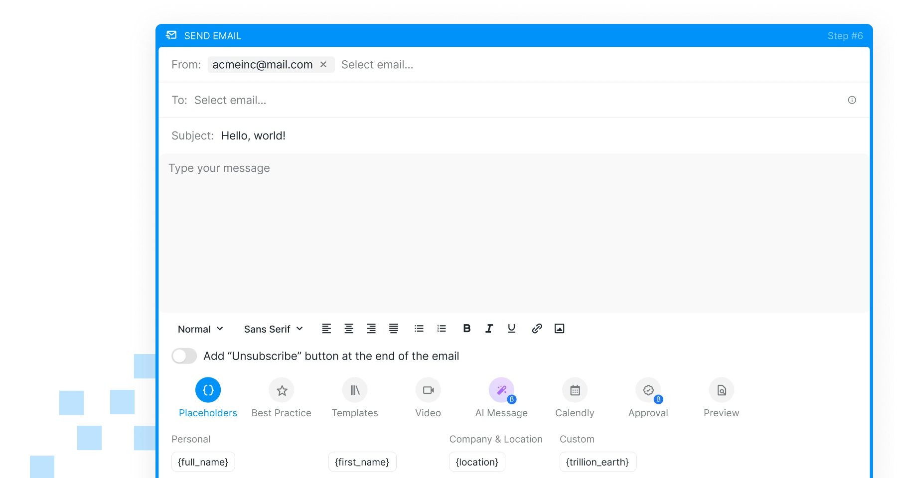 Send Email Step With Statistics